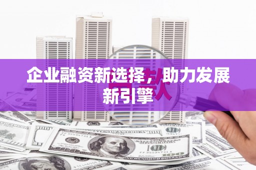 麻江企业融资新选择，助力发展新引擎