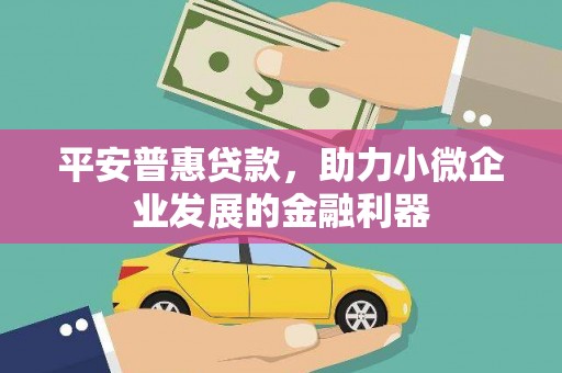 麻江平安普惠贷款，助力小微企业发展的金融利器