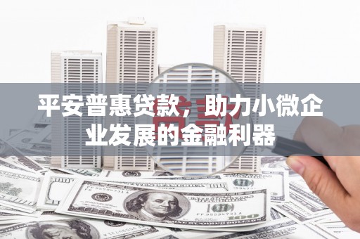 麻江平安普惠贷款，助力小微企业发展的金融利器
