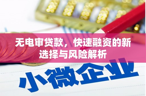 麻江无电审贷款，快速融资的新选择与风险解析