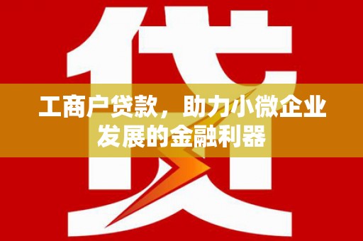 麻江工商户贷款，助力小微企业发展的金融利器