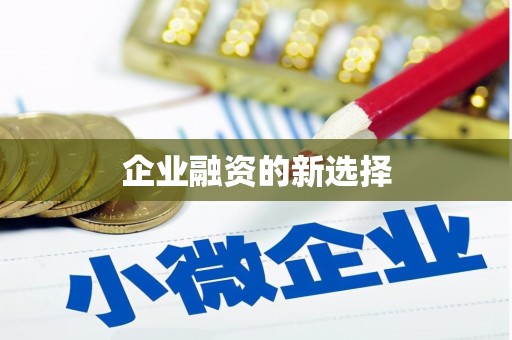 麻江企业融资的新选择