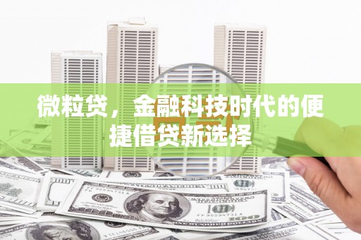麻江微粒贷，金融科技时代的便捷借贷新选择