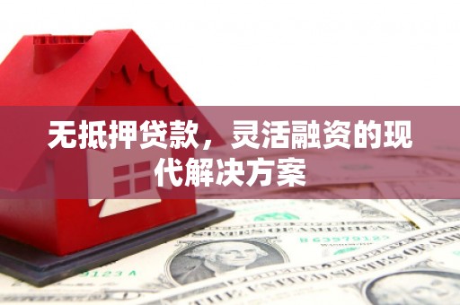 麻江无抵押贷款，灵活融资的现代解决方案