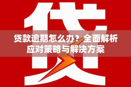 麻江贷款逾期怎么办？全面解析应对策略与解决方案
