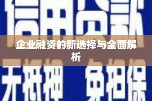 麻江企业融资的新选择与全面解析