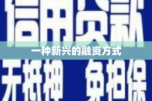 麻江一种新兴的融资方式